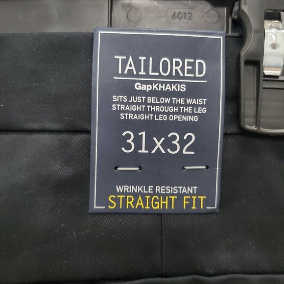 Gap Khakis Tailored Wrinkle Resistant Straight Fit Men's Black Pants NWT 31x32 - Picture 8 of 10